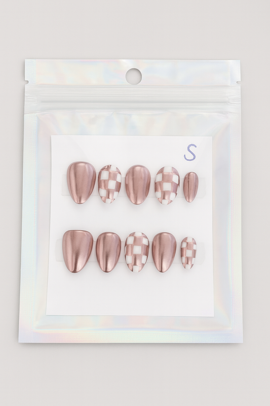 Rosé Chrome Press on Nails