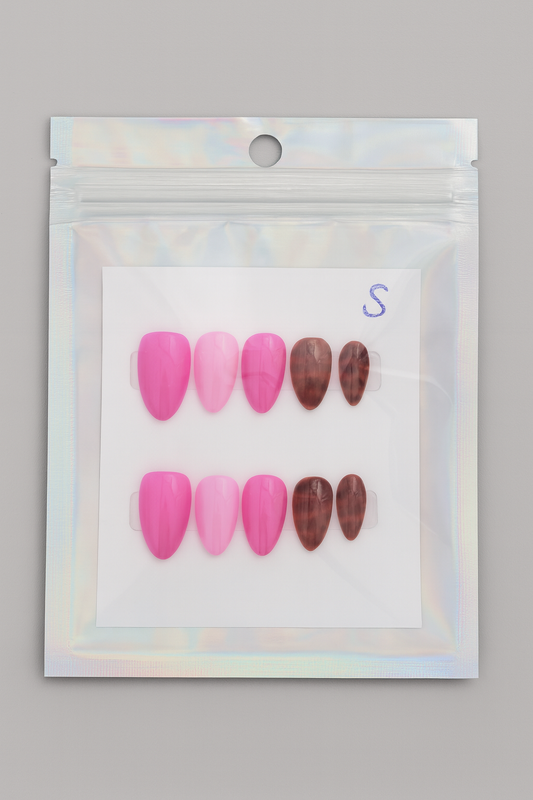 Bubblegum + Tortoise Press on Nail Set